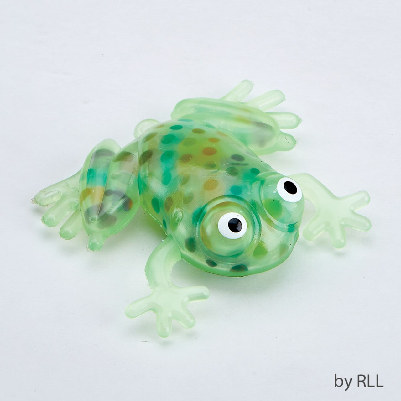 Rite Lite 3" Green Passover Squish Frog with Colored Gel Beads